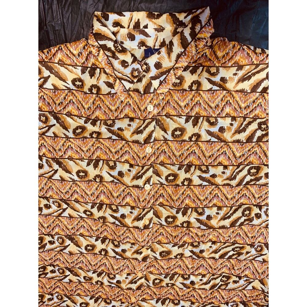 20 Blouse Resource Women Polyester Animal Print Stripe LS Button Feminine Thin